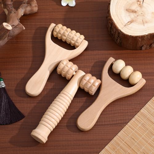 Wooden Foot Massager 3pcs Handheld Massage Roller Portable 5.9