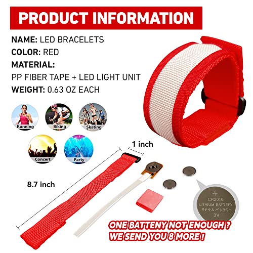 FANL 8/12/24 Pack LED Glow Bracelets, 8 Colors, Light Up Party Favors - color: Multicolor