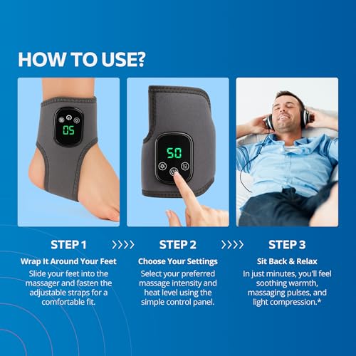 EMSense 3-in-1 Foot & Ankle Massager with Heat & Vibration, 1 Pack