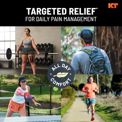 KT Tape, Pro Synthetic Kinesiology Athletic Tape, 20 Count, 10” Precut Strip - color: Jet Black