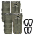 Water Bottles Pouches - 1000D Tactical Molle Drawstring 32OZ Hydration Carrier Bag - color: 4 Pack Green