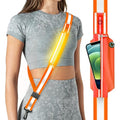 Fokia Kunbio LED Reflective Belt Sash for Walking at Night,Running Safety Gear LED Light Up Running Belt for Runners Walkers - color: Orange