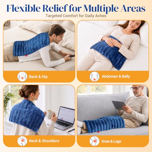 Comfytemp Large Microwavable Moist Heating Pad for Back and Body, 12" x 22"