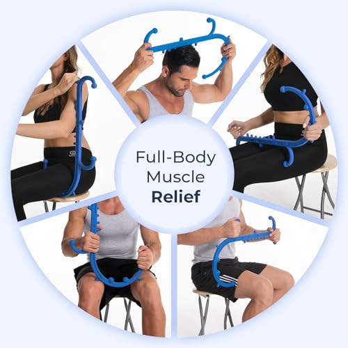 Ranarose Deep Tissue Back & Neck Massager for Body Muscle Pain Relief - color: Blue