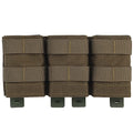 Triple Molle Mag Pouch 5.56 Tactical Open Top Magazine Holder Carrier with Quick Release Magazine Pouch Insert - color: RG