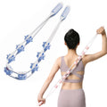 Back Massage Roller Rope, Manual Balll Pull Back Strap with 8 Rollers, Handheld Cellulite Self Massage Tool for Body Shaping, Leg Muscle Relief (Blue) - color: Blue