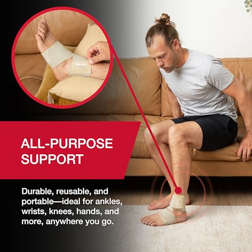 MUELLER Sports Medicine All-Purpose Support Wrap for Men and Women, Adjustable Compression for Joint and Muscle Support, Beige - size: Extra Long (Pack of 1)