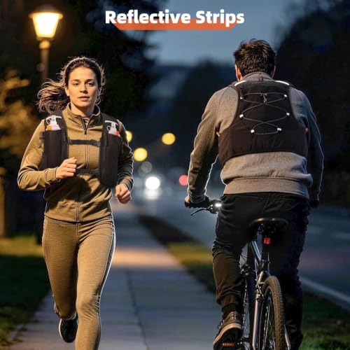 NOOLA Running Vest for Women Men with 2 Pcs 500ml Soft Flask & Phone Holder - size: Small