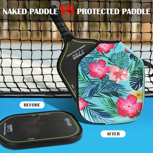 Pickleball Paddle Cover, Neoprene Sleeve 11.8 x 9.05 in - color: Floral 1 Pc
