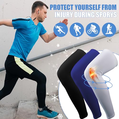 3 Pairs Leg Sleeves, Full Length Leg Compression Sleeve