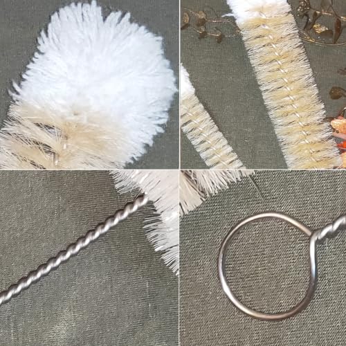 NewFerU Bottle Brushes Thin Long Handle X 3, Natural Boar Bristle Set - color: Natual - 3 Piece Set