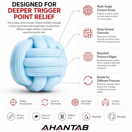 Trigger Point Massage Ball, 63mm Silicone Deep Tissue Massage Ball