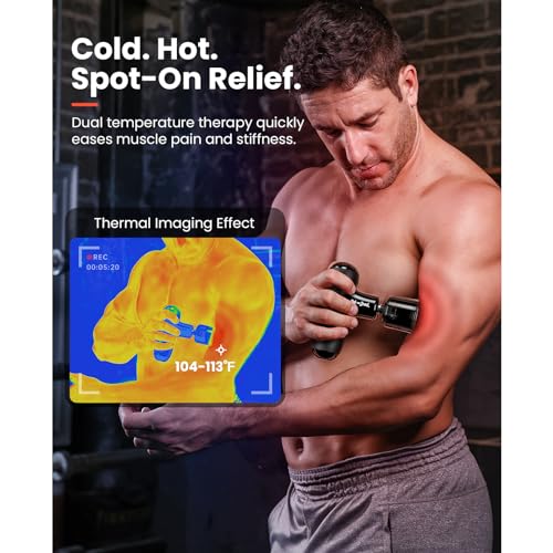 BOB AND BRAD Q2 Pro Mini Massage Gun with Heat and Cold for Muscle Recovery - color: Midnight Black