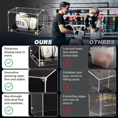 KOLIPI Boxing Glove Display Case Acrylic Full Size Case, 13.5x8.5x9.5 in - size: 13.5 x 8.5 x 9.5 inches