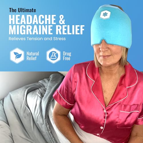 ICEWRAPS Migraine Cold Cap, 360° Cooling Headache Hat with Adjustable Strap