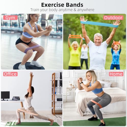 Resistance Bands for Working Out, 5-Pack Loop Exercise Bands for Home Gym - color: Pastel