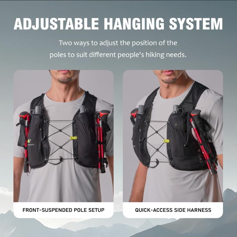 N NEVO RHINO Running Hydration Vest with 2 TPU 250ml Soft Flasks - color: Black, size: Small