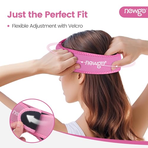 NEWGO Headache Ice Pack, Head Wrap for Migraines, FSA Eligible, Rose Red - style: Rose Red