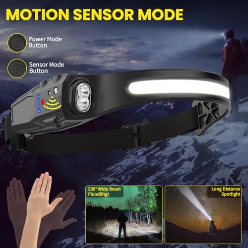 KYEKIO 3Pack 7Modes LED Headlamp Rechargeable with Red Light for Adults - size: 3 Pack