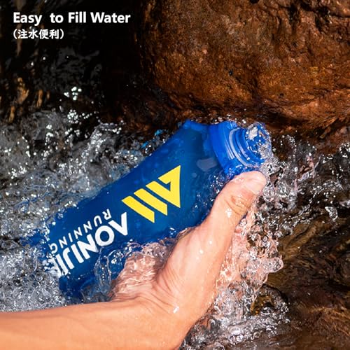 JEELAD Soft Folding Water Bottles TPU Collapsible Flask Hydration Pack Ideal for Running Hiking Cycling Outdoor - color: 500ml / 16.9oz - G - Pack of 2