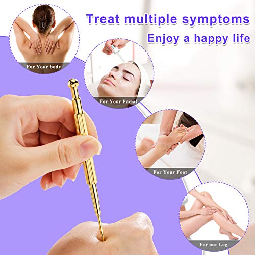 Nuanchu 2 Pcs Facial Reflexology Massage Tool Retractable Acupuncture Pen