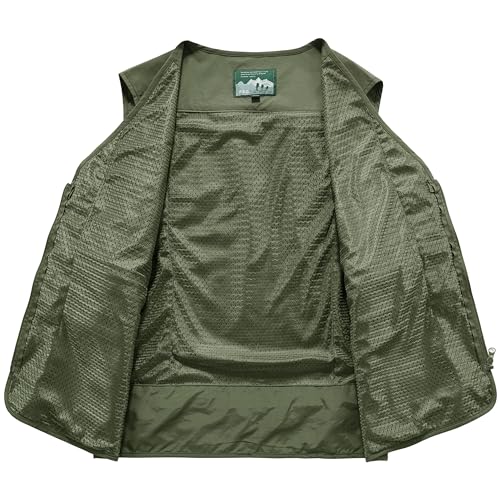 Men's Utility Fishing Cargo Vest Outdoor Lightweight Safari Travel Photo Vest Hiking Waistcoat With Multi Pockets - color: Gray, size: X-Large