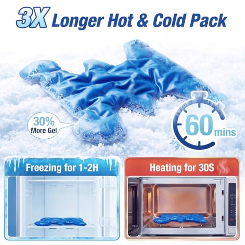 Extra Large 3D Knee Ice Pack Wrap, 2-in-1 Reusable Gel Hot & Cold Pack - size: XL