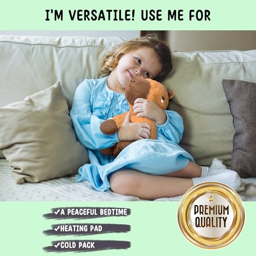Happy Fuel Capybara Microwavable & Weighted Stuffed Animals -1.5 Lbs Unscented Heating Pad for Period Cramps Pain Relief and Anxiety, Cute Capybara Plush Toys Gifts for Women Girls Adults and Kids - color: Capybara