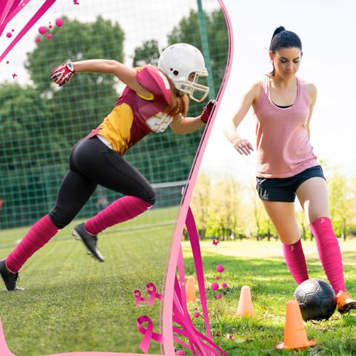 Foaincore 4 Pairs Breast Cancer Compression Calf Sleeves Women - color: Rose Red