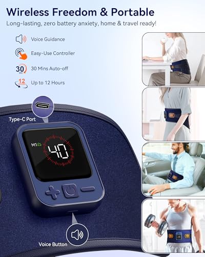 68" Cordless Heating Pad for Back Pain Relief, Lower Back Massager