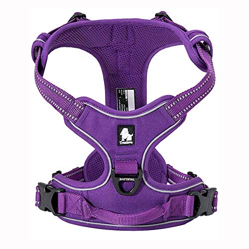 TRUE LOVE Adjustable No-Pull Dog Harness Reflective Vest, Purple, S - color: Purple, size: S