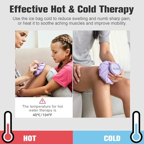 Ice Packs for Injuries Reusable, 3 Sizes, Purple - color: Purple