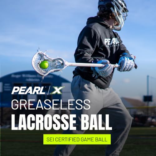 PEARL X Greaseless Lacrosse Balls by Guardian Innovations - Official Ball of NCAA Championships - Meets NOCSAE Standards and SEI/NCAA Certified - color: Optic Yellow, size: 10 Pack