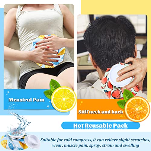 Honoson 4 Pack Reusable Ice Bag Hot Cold Bag Leakproof, Cartoon Fruit Style - style: Cartoon Fruit Style