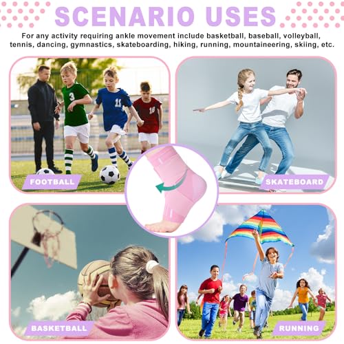 Tarpop 1 Pair Kids Ankle Brace Compression Support,Light Pink,Small - color: Pink, size: Small