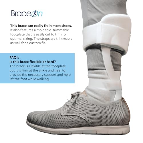 Brace On Swedish Deluxe Polyethylene AFO Brace for Foot Drop, Adult - style: Men Right