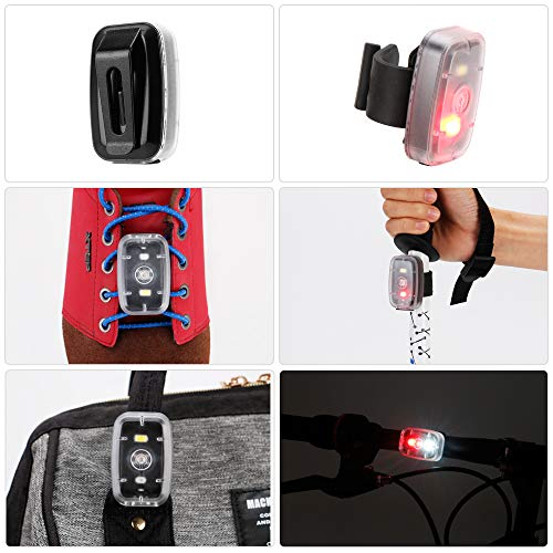 LED Safety Light, Clip On Strobe/Running Lights for Runners, Bike Tail Light with 5 Lighting Modes, High Visibility Accessories for Cycling, Hiking, Dogs and Kids - color: 2-Pack Black