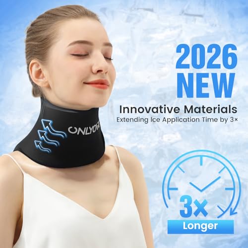 ONLYCARE Neck Ice Pack Wrap Gel - Upgraded Ice Packs for Neck Reusable - color: Black