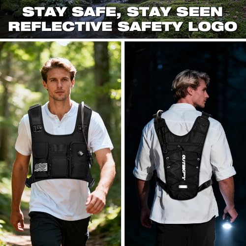 OUTSKIRT Hydration Backpack Vest Bag Lightweight Adjustable Pack with 2L Water Bladder Chest Bag for Hiking Cycling Hunting Climbing for Women and Men