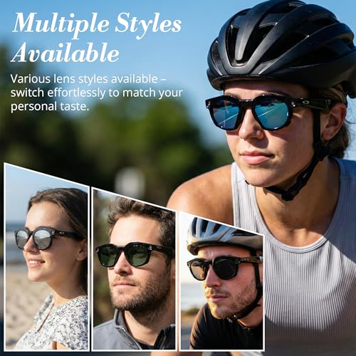 HIBLOKS Polarized Clip-on Compatible with Oakley Meta HSTN Smart Glasses - size: Black+Green+Silver+Blue