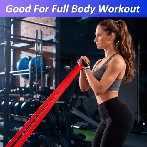 Resistance Bands for Working Out, 5 Levels Exercise Bands Set, Pull Up Assist Band for Strength Training, Stretching & Physical Therapy, Long Workout Band for Home Gym Fitness for Men and Women