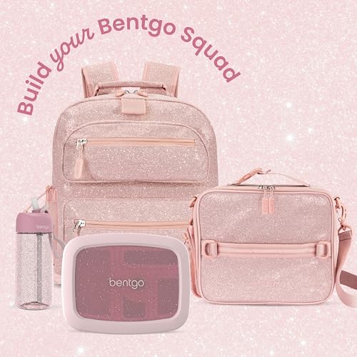 Bentgo Kids Print Durable & Water-Resistant Backpack - color: Glitter Edition - Petal Pink, size: Kids Medium