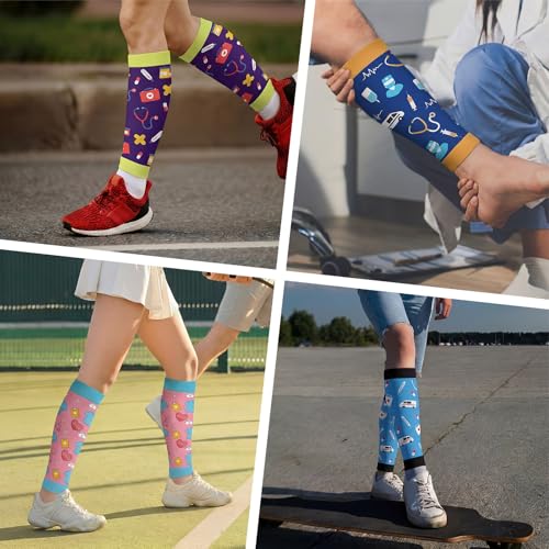 Hercicy 6 Pairs Nurse Calf Compression Sleeve Thank You Gift, Fresh - style: Fresh