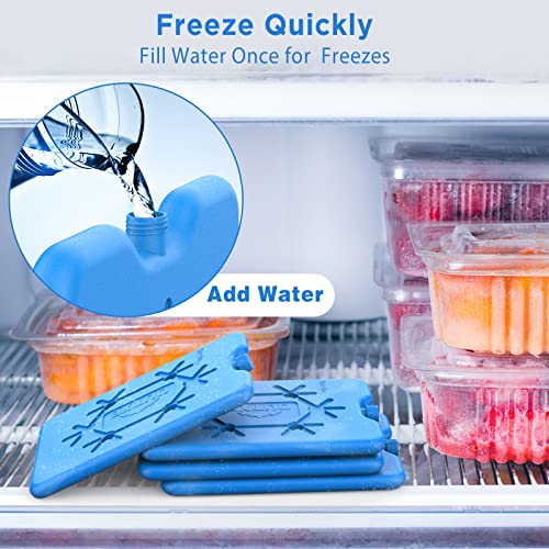 OUTXE Ice Packs for Lunch Box - Reusable Ultra-Thin Freezer Packs - Long-Lasting Cool Packs for Coolers, Keep Food Fresh and Cold in Lunch Boxes and breastmilk Bags - style: 4-Packs