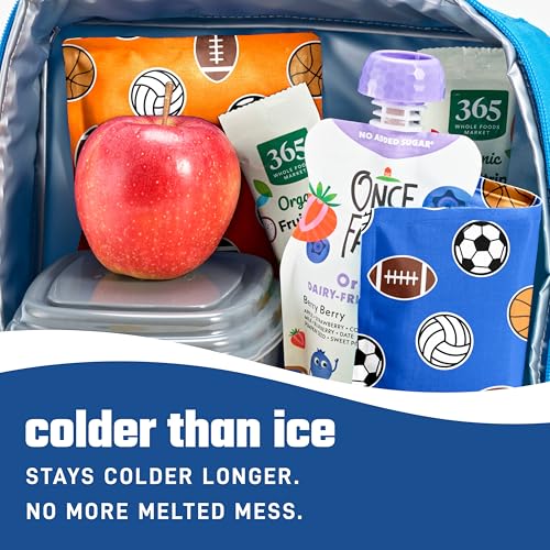 Fit & Fresh Cool Coolers Soft Ice Packs for Lunch Bags & Coolers, 2pk - color: Sports Balls (2 Pack)