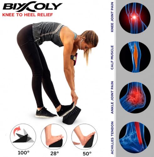 Calf Stretch Board I Slant Board For Calf Stretching & Calf Raise Block for Relief of Plantar Fasciitis, Achilles Tendonitis & Calf Tightness | Calf Stretcher with 5 Resistance Bands & Carry Bag I Ankle Balance Board & Ankle Exerciser Strengthener