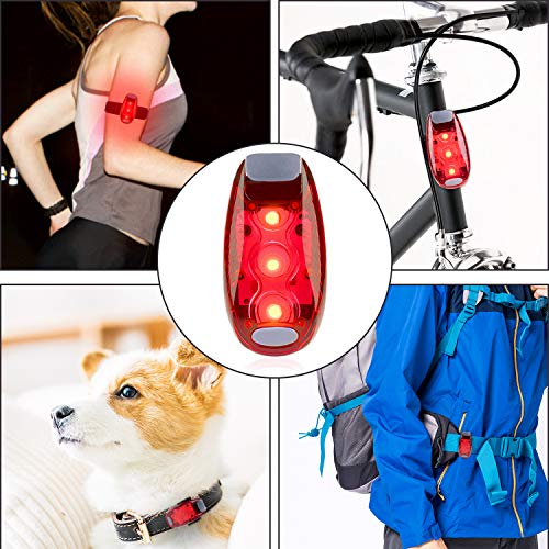 12 Pack Led Safety Light, Safety Light, High Visibility Strobe Running Lights Used for Bicycle, Walking Etc. Clip-On Running Lights Clip to Clothes Strap to Wrist, Bike Or Anywhere - color: Red