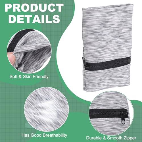 uxcell Wrist Pouch Wrist Wallet Sports Wristband Wallet with Zipper Pocket for Running Jogging Cycling Yoga - color: Gray