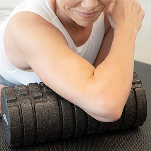 The Original Body Roller - High Density Foam Roller Massager for Deep Tissue Massage of the Back and Leg Muscles - Self Myofascial Release of Painful Trigger Point Muscle Adhesions (Black) - color: Black
