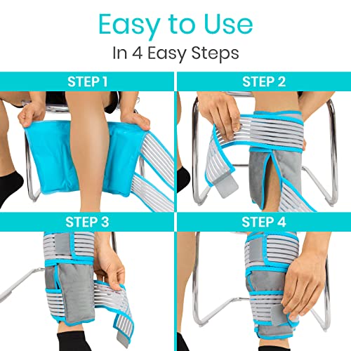 Vive Calf & Shin Ice Pack Wrap (Single) - Extra Strength Hot & Cold Therapy - size: Single